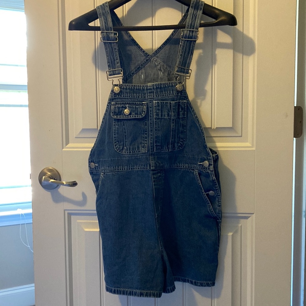 denim overall shorts